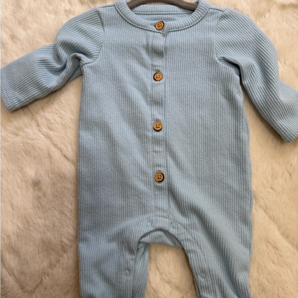 Cat & Jack Light Blue Ribbed Bodysuit